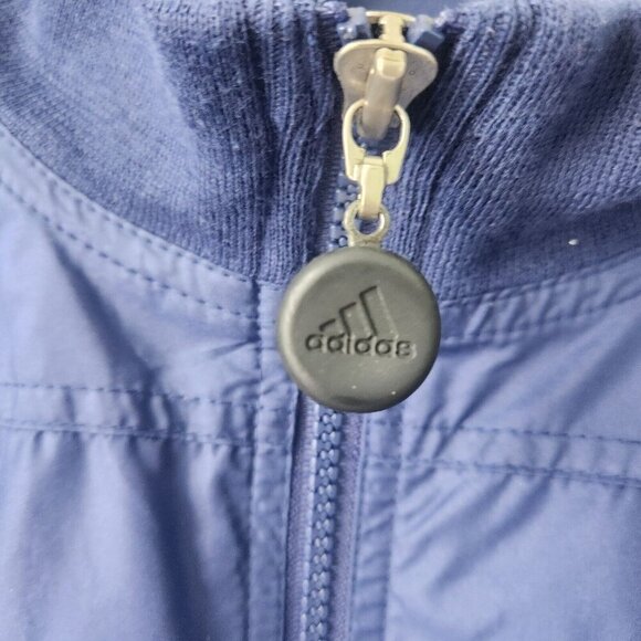 Adidas Mens Windbreaker Vintage Retro Jacket Size XL Blue Burgundy Full-Zip 90s - Picture 5 of 16